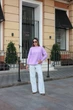 Свитер женский базовый сиреневого цвета 39421 One Size - изображение 1