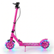 Самокат двухколесный складной розовый с светящимися колесами 200мм Scooter Pusher 5351 Pink - изображение 2