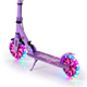 Самокат двухколесный складной фиолетовый с светящимися колесами 200мм Scooter Pusher 5351 Violet - изображение 4