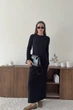 Сукня в'язана максі з декоративним швом DR040 2607348643510 L/XL Чорний - изображение 1