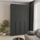 Шафа 4-дверна з антресоллю MebelStar Оскар МДФ Ultra Mat BL-B, блок шухляд 160x52x260 см Антрацит/Антрацит (MBS-5999) - зображення 1