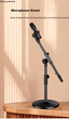 Подставка для микрофона NINTAUS, настольная подставка для прямых трансляций, утяжеленная антивибрационная подставка для микрофона, треугольная подставка, вертикальное круглое основание для конференций с перекладиной. - изображение 9
