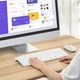 Набор беспроводной клавиатуры и мыши Cimetech серебристый ультратонкий компактный комплект Wireless 2.4G раскладка QWERTZ для Windows PC ноутбука - изображение 7
