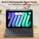 Чохол-клавіатура batecoya для iPad Mini 7 (2024 A17 Pro) та iPad Mini 6 (2021) 8.3" розкладка QWERTZ підсвітка RGB темно-зелений - зображення 5