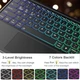 Чохол-клавіатура Wineecy QWERTZ зі знімною магнітною Bluetooth-клавіатурою та тачпадом 7-кольоровою підсвіткою для Samsung Galaxy Tab S10+ Galaxy Tab S9 Plus 12.4" Galaxy Tab S9 FE+ 12.4" - зображення 5