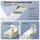 Ethernet-кабель BUSOHE Cat 8 плоский белый с коннекторами RJ45 длиной 15 м скорость передачи данных 40 Гбит/с только кабель без креплений - изображение 6