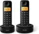 Беспроводной стационарный телефон Philips D160 Duo (D1602B/01) черный 2 трубки экран 1.6" подсветка Caller ID режим ECO интерком стандарт DECT - Уценка - изображение 2