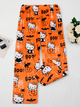 Штаны плюшевые пижамные оранжевого цвета Hello Kitty Helloween, теплые домашние штаны Хеллоу Китти Хеллоуин, S-M - изображение 5