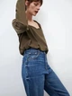 Блузка-лонгслів Zara 1165/694/527 Хакі Розмір M Довгі рукави Квадратний з легким закругленням виріз горловини - зображення 2