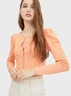 Кардиган вязаный женский Stradivarius 1506/730/340-ACVZ персиковый размер S приталенный крой с рукавами буф на пуговицах - изображение 1