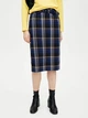 Юбка миди Pull & Bear 9398/382/400-AAPI прямая в клетку тартан синяя размер L с ремнем на талии и высокой посадкой 100% хлопок - изображение 1