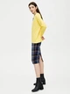 Юбка миди Pull & Bear 9398/382/400-AAPI прямая в клетку тартан синяя размер L с ремнем на талии и высокой посадкой 100% хлопок - изображение 3