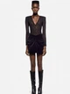 Юбка мини ZARA черная с драпировкой модель 8049/670/800 размер XL однотонная повседневного стиля приталенного силуэта с эффектом бархата - изображение 3