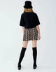 Юбка Pull & Bear Ж1065732 короткая прямого кроя змеиный принт animal print коричневый цвет размер S летняя модель 97% хлопок 3% эластан - изображение 2