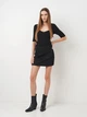 Топ женский Stradivarius 5065045001 черный размер L с V-образным вырезом приталенный крой ткань в рубчик однотонный вискоза полиэстер - изображение 3