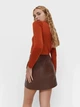 Джемпер женский Stradivarius 05083748344 бронзовый размер M лонгслив с мерцанием приталенного кроя короткой длины и с круглым вырезом - изображение 2