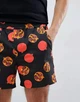 Короткие шорты ASOS темно-синий принт из плодов граната крой Slim размер W26 / XS обхват талии 66 см эластичный пояс боковые карманы - изображение 1