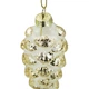 Ялинкова іграшка скляна Kaktus Шишка золота з глітером 10см - зображення 4