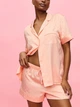 Сатиновая пижама Victoria's Secret Signature Satin Short Pajama Set - Персиковый -S - изображение 3
