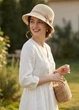 Шляпа летняя женская с бежевым бантом G&N Молочная 22250 One Size - изображение 1