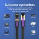 Сетевой патч-кабель Vention 1 м Cat 7 RJ45 8P8C до 10 Гбит/с 600 МГц U/FTP плоский черный (ICABF) - изображение 4