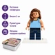 Кастомна колекційна мініфігурка Byron Bricks у стилі LEGO дівчина висота 5 см з підставкою та металевою коробкою (SKU-256) - изображение 2