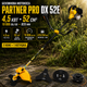 Бензокоса Partner PRO DX 52E 4,5 кВт мотокоса бензиновая 6 л с триммер 52 см³ 10000 об мин с прямой штангой 28 мм 2 ножами катушкой леской для травы газона сорняков камыша кустарников поросли - изображение 1