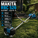 Мотокоса Makita RBC 526 бензинова 4,6 кВт тример 6,2 к с двотактний бензокоса зі штангою 26 мм пряма велосипедна ручка косарка для трави бур'янів густої рослинності саду дачі волосінь ніж диск - зображення 1