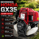 Бензокоса Honda GX35 3,5 кВт мотокоса бензинова 4 тактна 4,7 к с тример 35 см³ з прямою штангою 26 мм жорстким валом 9 шліців волосінню ножем для трави бур'янів сіна саду городу узбіччя - зображення 1