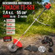 Бензокоса Tokachi TG-55T 3,5 кВт мотокоса бензинова 7,4 к с тример 55 см³ 9000 об хв з прямою штангою сталевим валом 9 шліців 3 ножами 3T 8T 40T котушкою волосінню ременем рюкзак для трави бур'янів чагарників - зображення 1