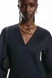 Сукня жіноча COS v-neck double-faced wool dress 1139208001 Eur 44 Синій - изображение 3