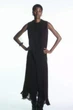 Сукня жіноча COS fringed panelled wool midi dress 1207424001 XS Чорний - зображення 2
