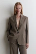 Блейзер жіночий COS twill single-breasted blazer 1294894002 Eur 38 Коричневий - зображення 1