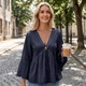 Жіноча блуза вільного крою BantyBlouse, синя, розмір S-M - зображення 3