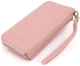 Женский кошелек-клатч ST Leather из натуральной кожи розовый большой на молнии для карт и магните 20х10х2 см 56540 - изображение 2