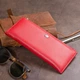 Женский тонкий кошелек ST Leather из натуральной кожи красный на молнии для карт 56489 - изображение 9