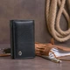 Портмоне унисекс ST Leather из натуральной кожи компактное на магните с монетницей для карт Черное 55690 - изображение 8