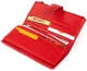 Портмоне женское ST Leather для карт из натуральной кожи вертикальное на хлястике с кнопкой Красное 55698 - изображение 5