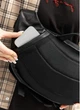 Женская большая кожаная поясная сумка-бананка Sambag DynamicDart черная вместительная городская сумка на пояс 51905 - изображение 9