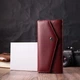 Женский кожаный кошелек ST Leather бордовый большой 18 карт с монетницей на кнопке 55553 - изображение 8