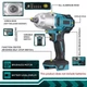 Ударный гайковерт бесщеточный 800 Нм 1/2”, аккумуляторный, реверс, LED подсветка - изображение 2
