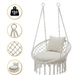 Підвісне плетене крісло-гойдалка LEOBRO Boho Comfort XL 80 см Cream (LB-1109) - зображення 1