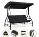 Садовая качель с толстым матрасом LEOBRO Luxury Pro Black (LB-1046) - изображение 1