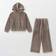 Детский велюровый спортивный костюм oversize с капюшоном 116 см капучино 080826 - изображение 3