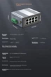Промышленный коммутатор NetLINK, 8-портовый промышленный коммутатор Ethernet 100 Мбит/с, крепление на DIN-рейку/монтаж, блок питания в комплект не входит, HTB-6000 - изображение 8