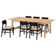 Стіл і 6 стільців ІКЕА KARSKÄR / SKANSNÄS 240/300x100 см чорний бук (s39629085) - изображение 1
