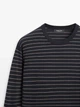 Чоловічий светр Massimo Dutti L темно-синій з бежевим 1201/201/003 - зображення 5