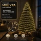 Светодиодная гирлянда Мишура с флеш-эффектом 50 м 1500 LED Теплый белый свет Серебристый провод - изображение 1