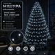 Светодиодная гирлянда Мишура с флеш-эффектом 50 м 1500 LED Холодный белый свет Зеленый провод - изображение 1