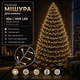 Светодиодная гирлянда Мишура с пультом 30 м 1000 LED Теплый белый свет Серебристый провод - изображение 1